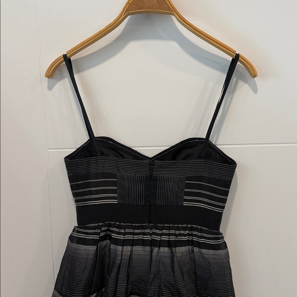 BCBGMaxaria Black Striped Spaghetti‑Strap Dress size 0 - Picture 7 of 9
